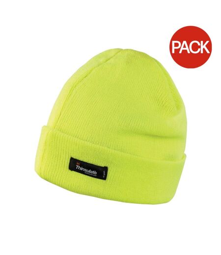 Lot de 2  bonnets thinsulate adulte jaune fluo Result