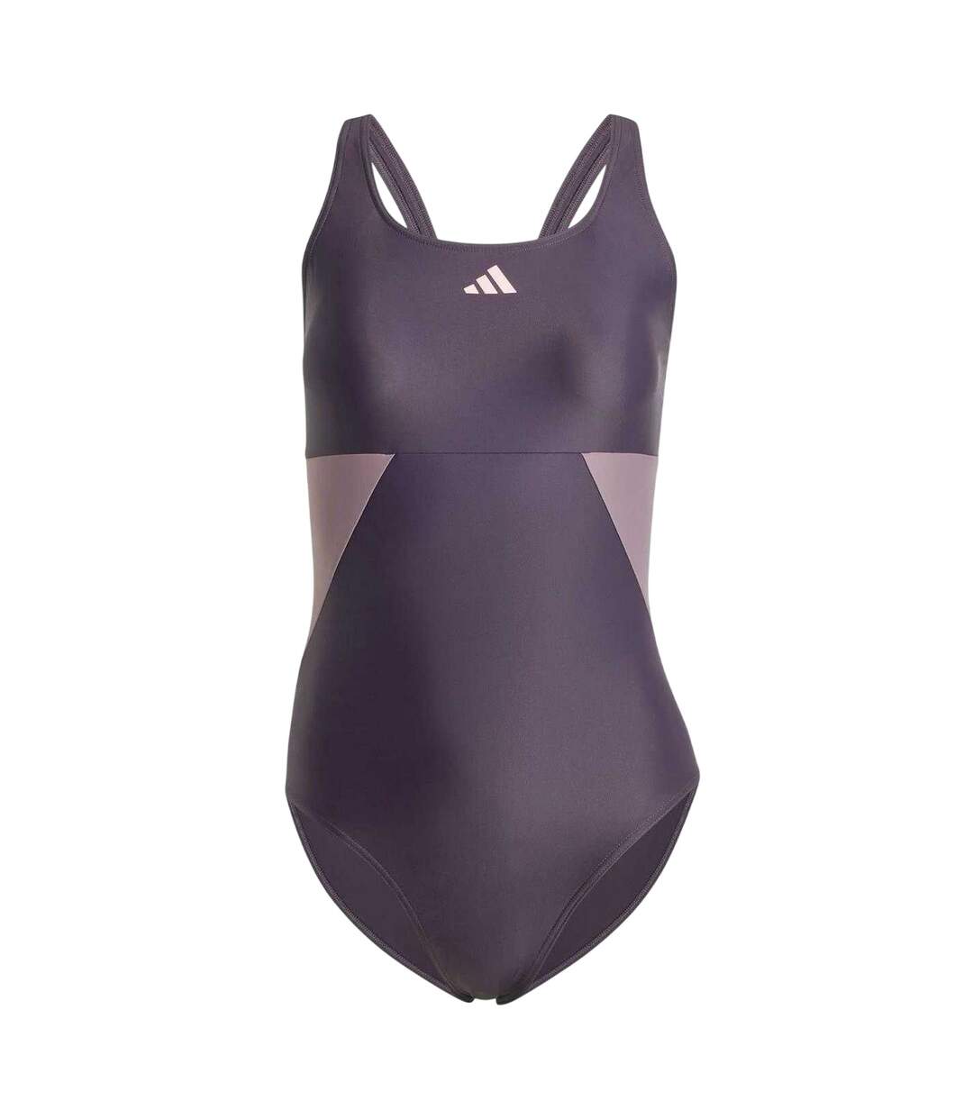 Womens/ladies Colour Block One Piece Swimsuit Purple Adidas-2