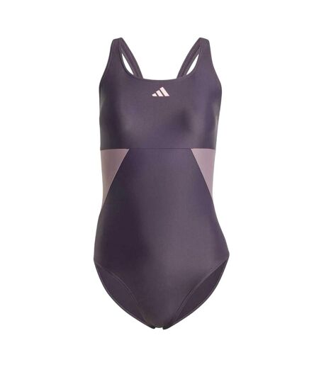 Womens/ladies Colour Block One Piece Swimsuit Purple Adidas