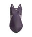 Womens/ladies Colour Block One Piece Swimsuit Purple Adidas-2