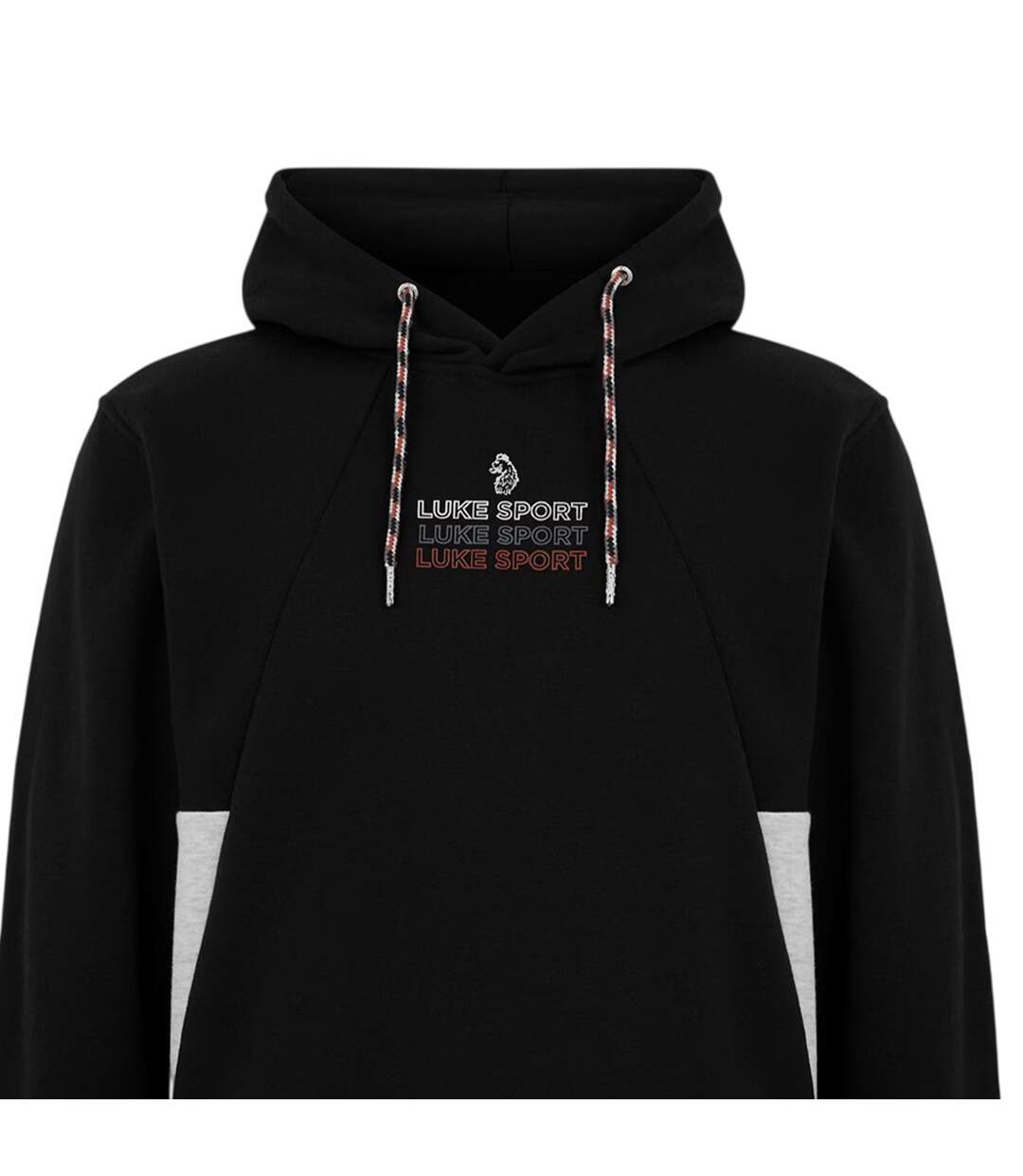 Mens Munich Lettering Print Hoodie Jet Black Luke-3