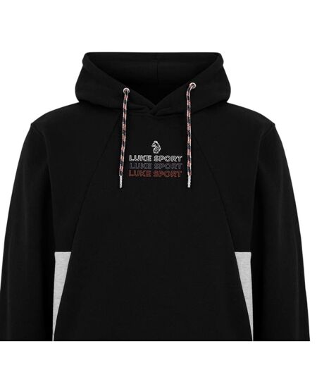 Mens Munich Lettering Print Hoodie Jet Black Luke