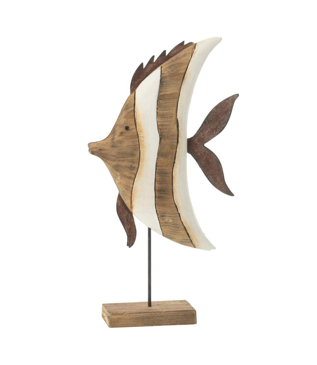 Statuette Poisson sur Pied en Bois Ligne 38cm Naturel-1