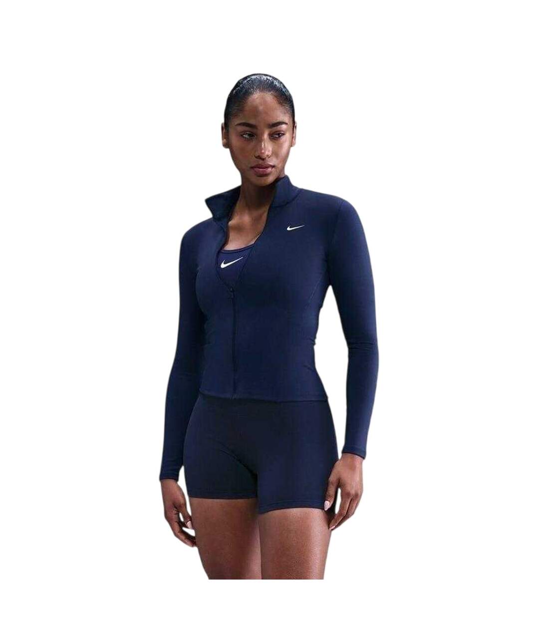 Womens/ladies Full Zip Training Performance Jacket Midnight Navy Nike-2