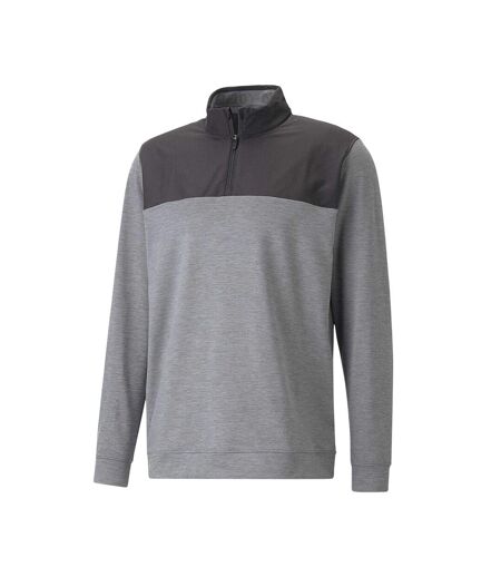 Mens Cloudspun Colour Block Jumper Black Puma
