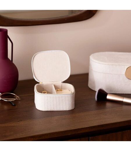 Boîte à Bijoux en Velours Enya 11cm Beige
