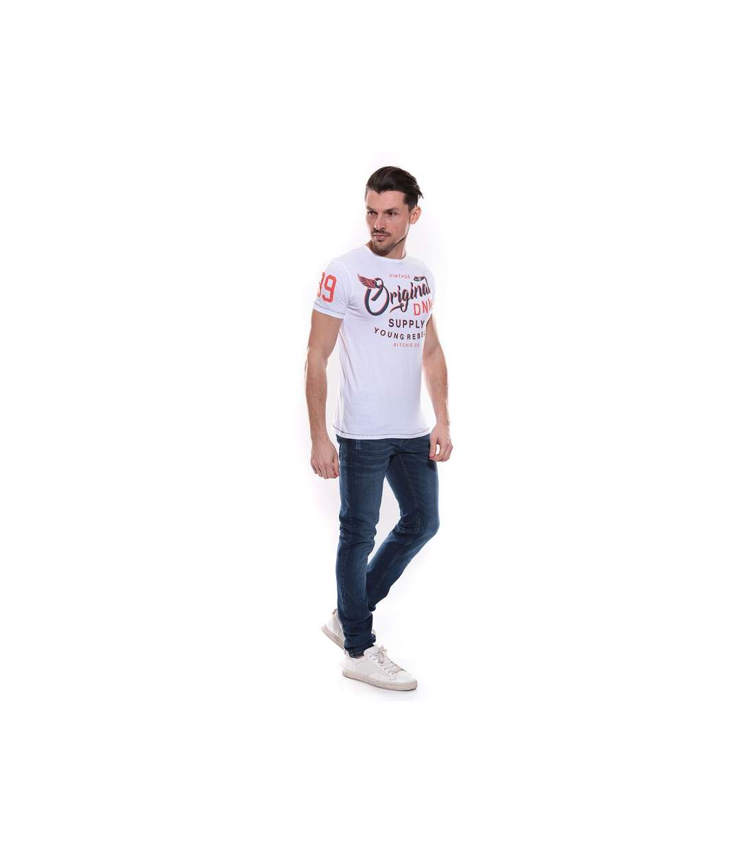 T-shirt col rond en coton NEWTON