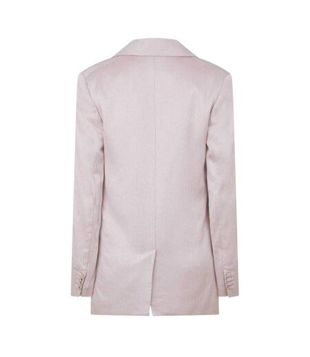 Womens/ladies Tomboy Wrinkled Satin Regular Jacket Pink Off White