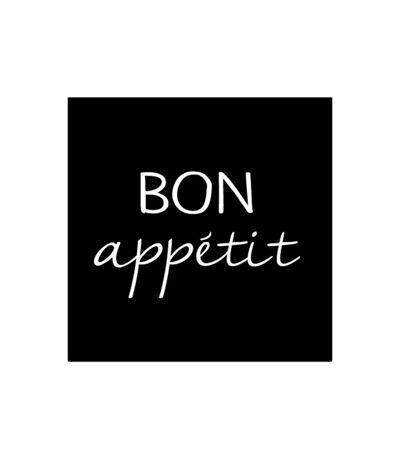 Paris Prix - Lot De 20 Serviettes En Papier bon Appétit 33x33cm Noir