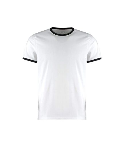 Kustom Kit Mens Fashion Fit Ringer T-Shirt (White/Black)
