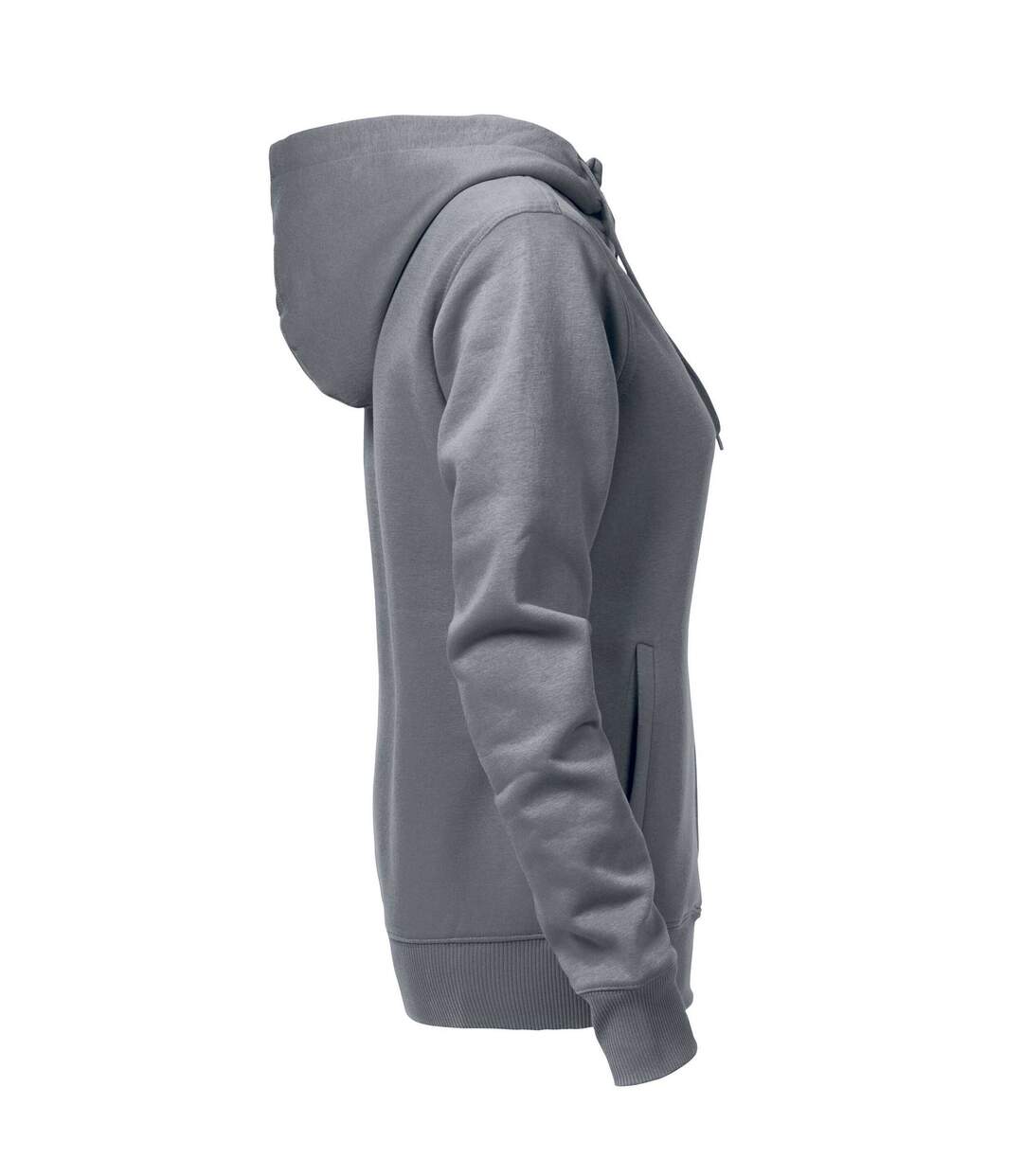 Womens/ladies Overhead Full Zip Hoodie Steel Grey Printer-3