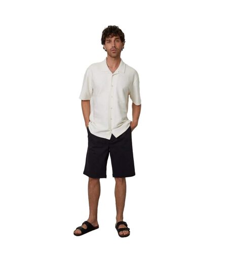 Mens Antti Relaxed Fit Short-sleeved Shirt Ecru Threadbare