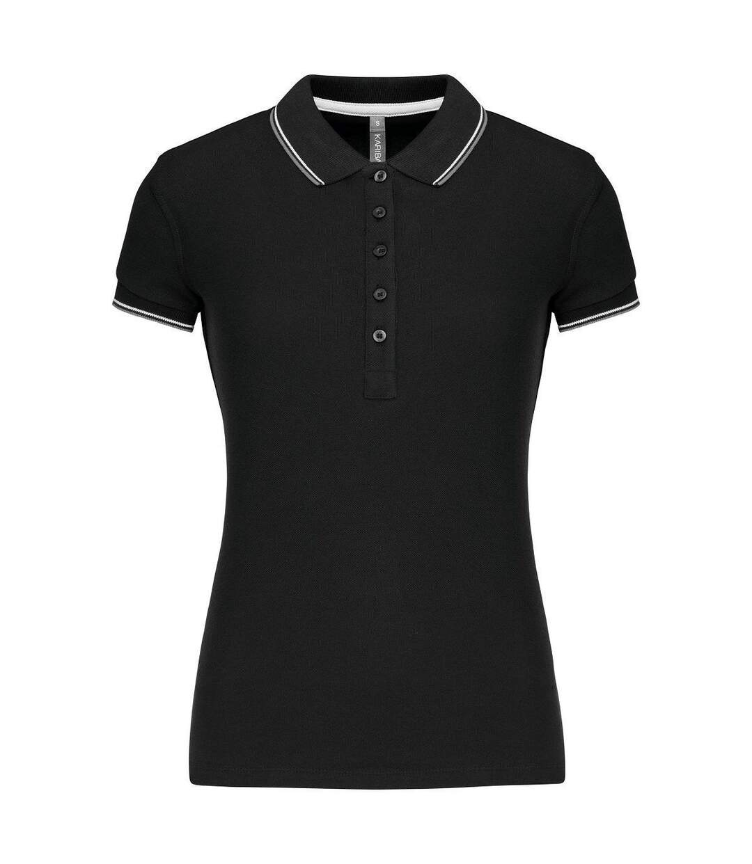 Polo manches courtes - Femme - K251 - noir - gris - blanc