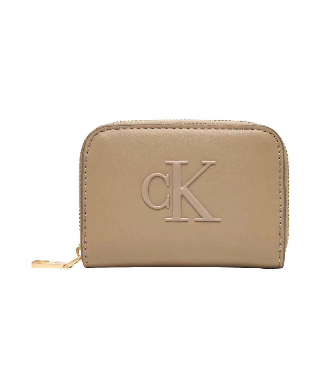 Portefeuille beige femme calvin klein jeans bold-1