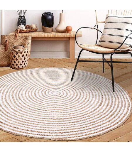 Tapis rond fait à la main en jute motif simple SPIRALTRY