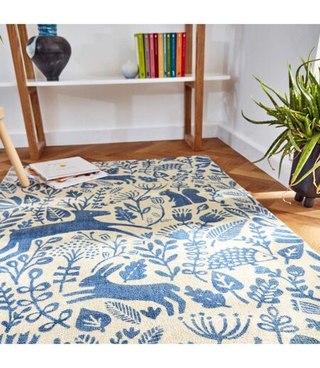 Tapis salon et chambre fait à la main en laine motif animaux KELDA