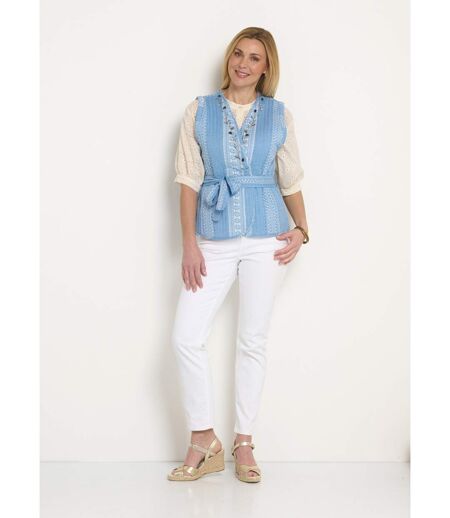 Veste matelassée sans manches détails strass