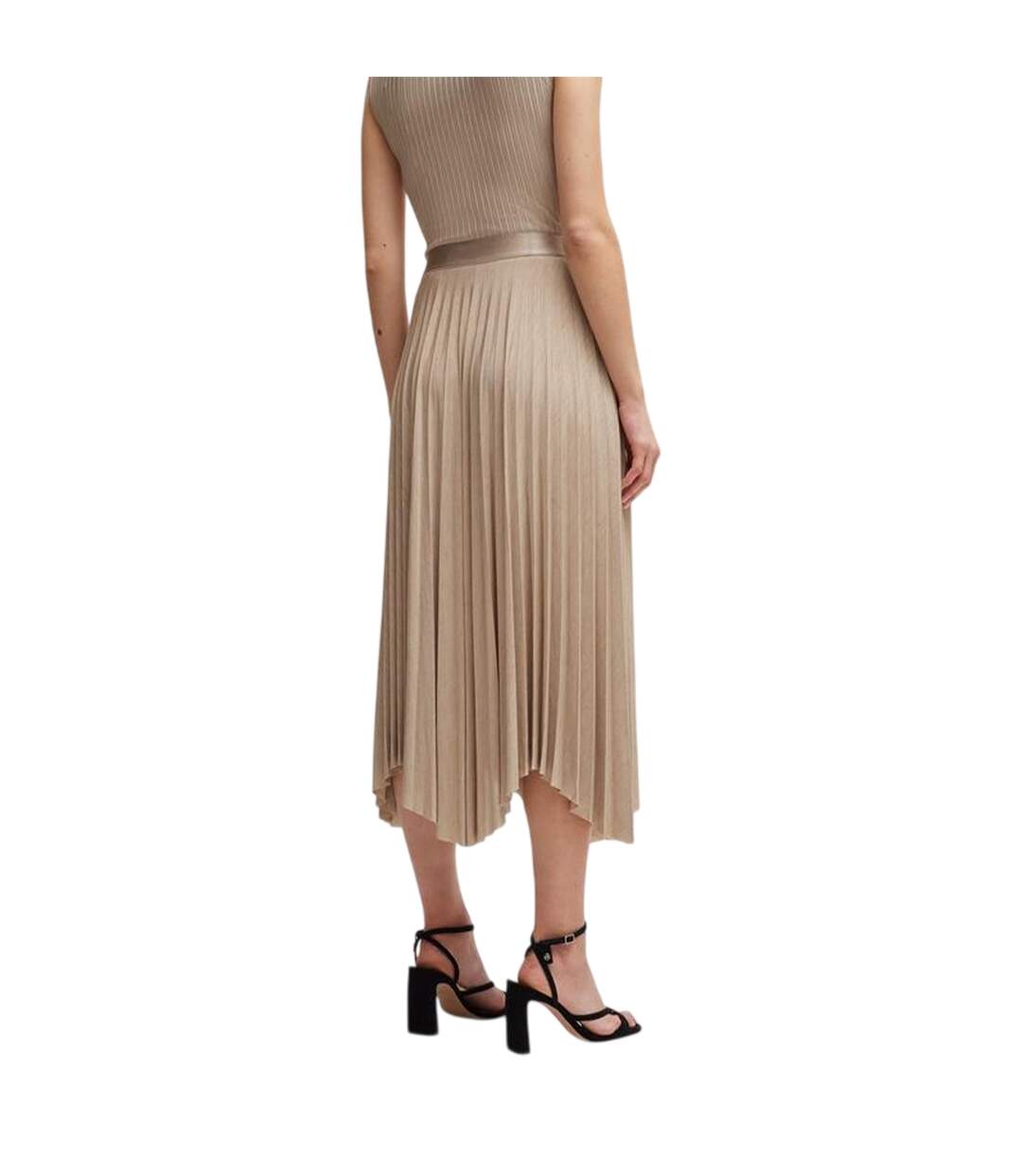Jupe Longue Motif/style Asymétrique Exala Femme Beige Boss-2