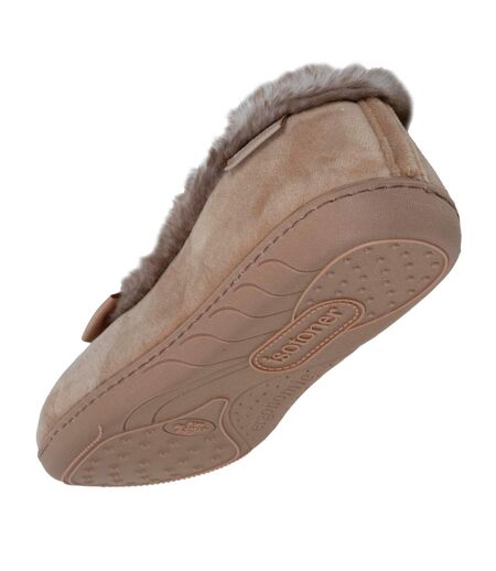 Isotoner Chaussons Ballerines femme en velours, semelle ultra confort, soutient votre voûte plantaire, mousse à mémoire de forme