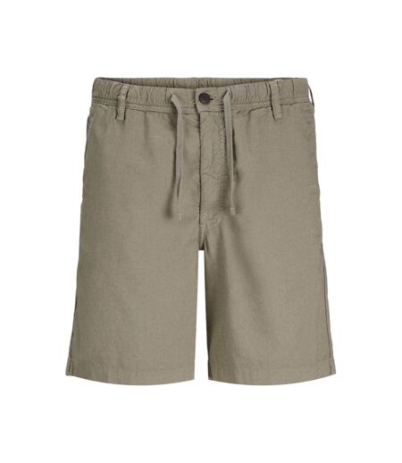 Mens Linen Blend Shorts Dusty Olive Jack And Jones