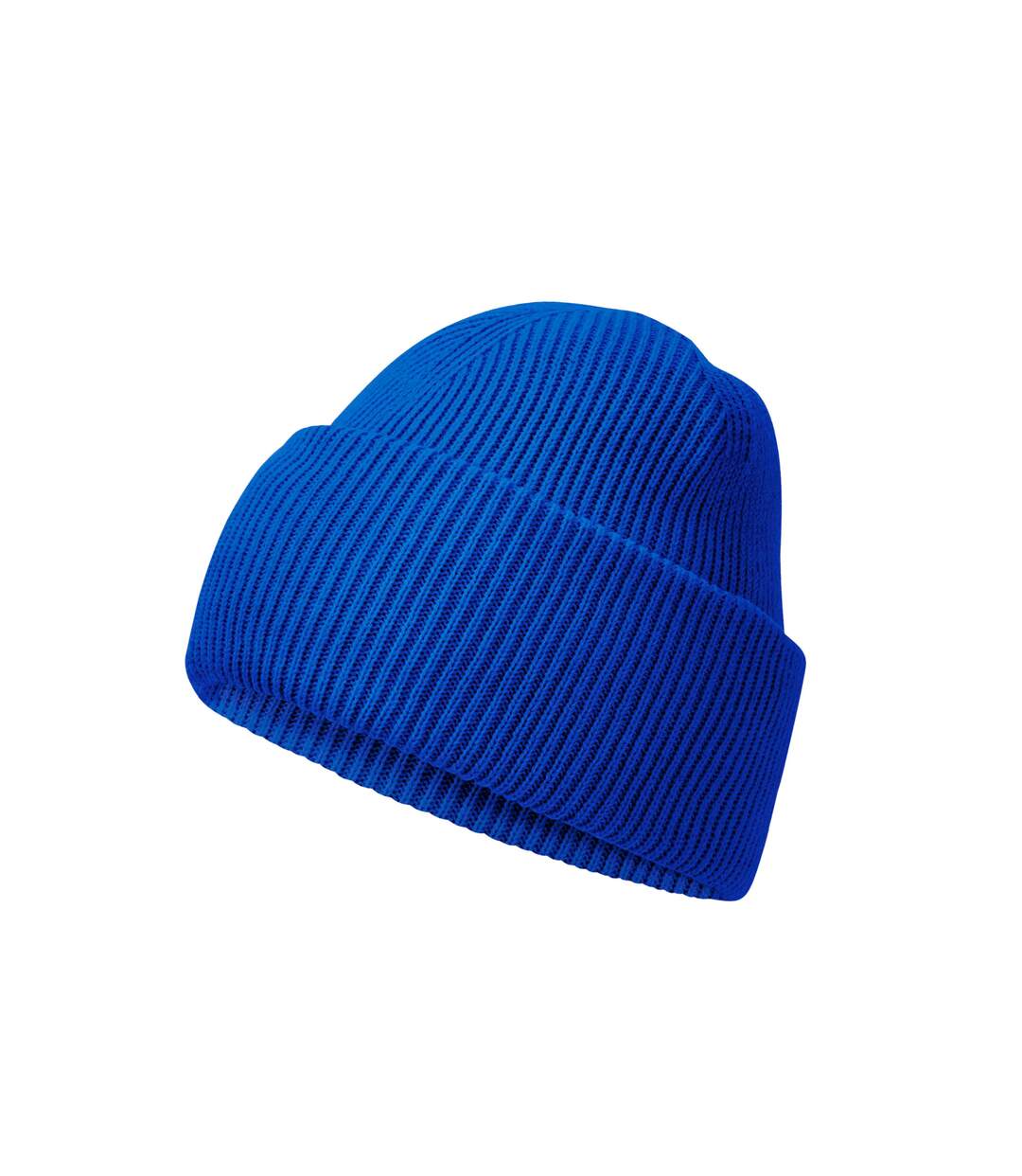 Unisex adult classic deep cuffed beanie bright royal blue Beechfield-3