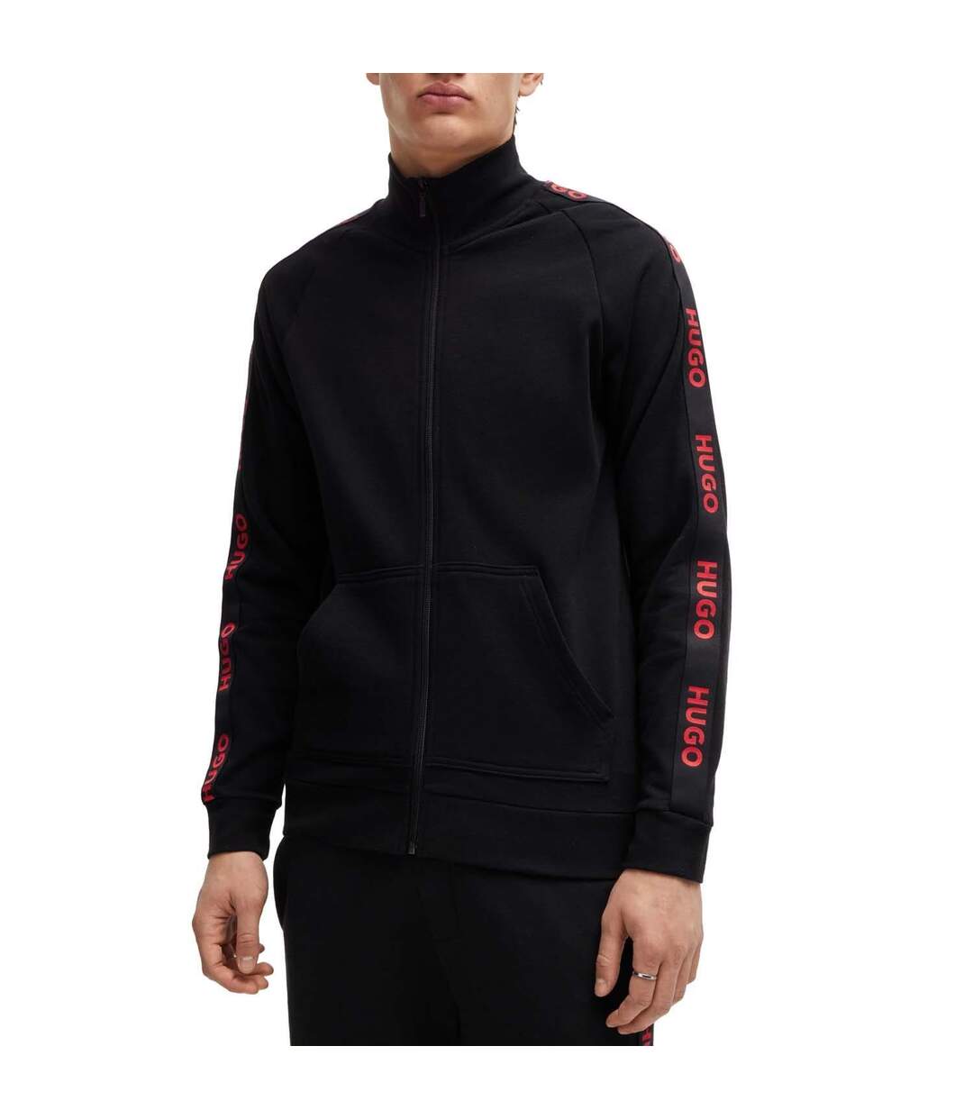Mens Logo Full Zip Track Top Black Hugo-3