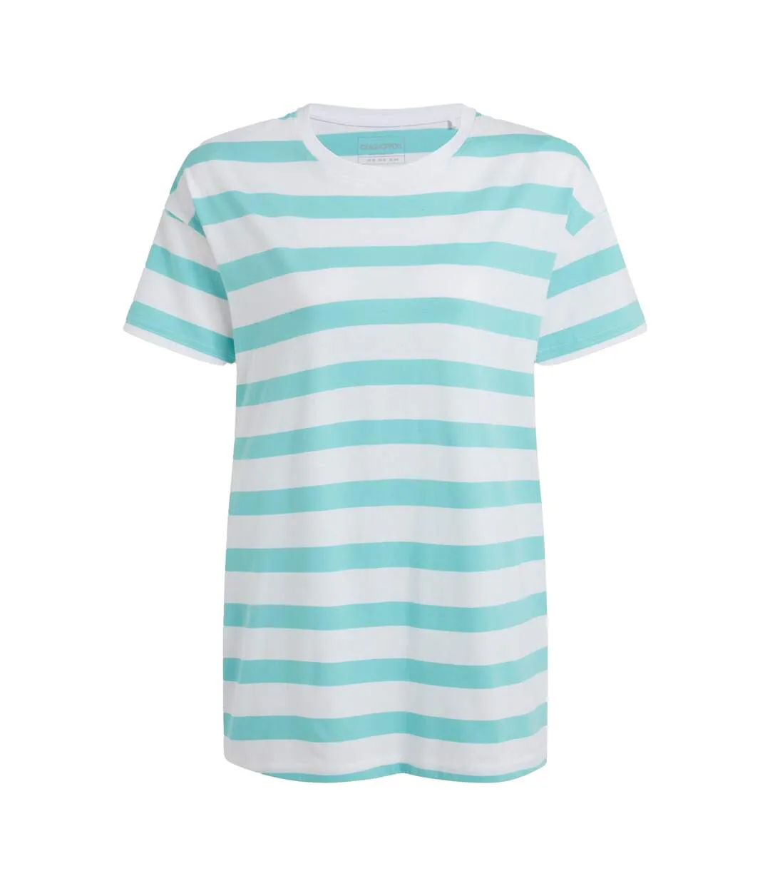 Womens/ladies Yago Stripe T-shirt Aqua Sky Craghoppers-2