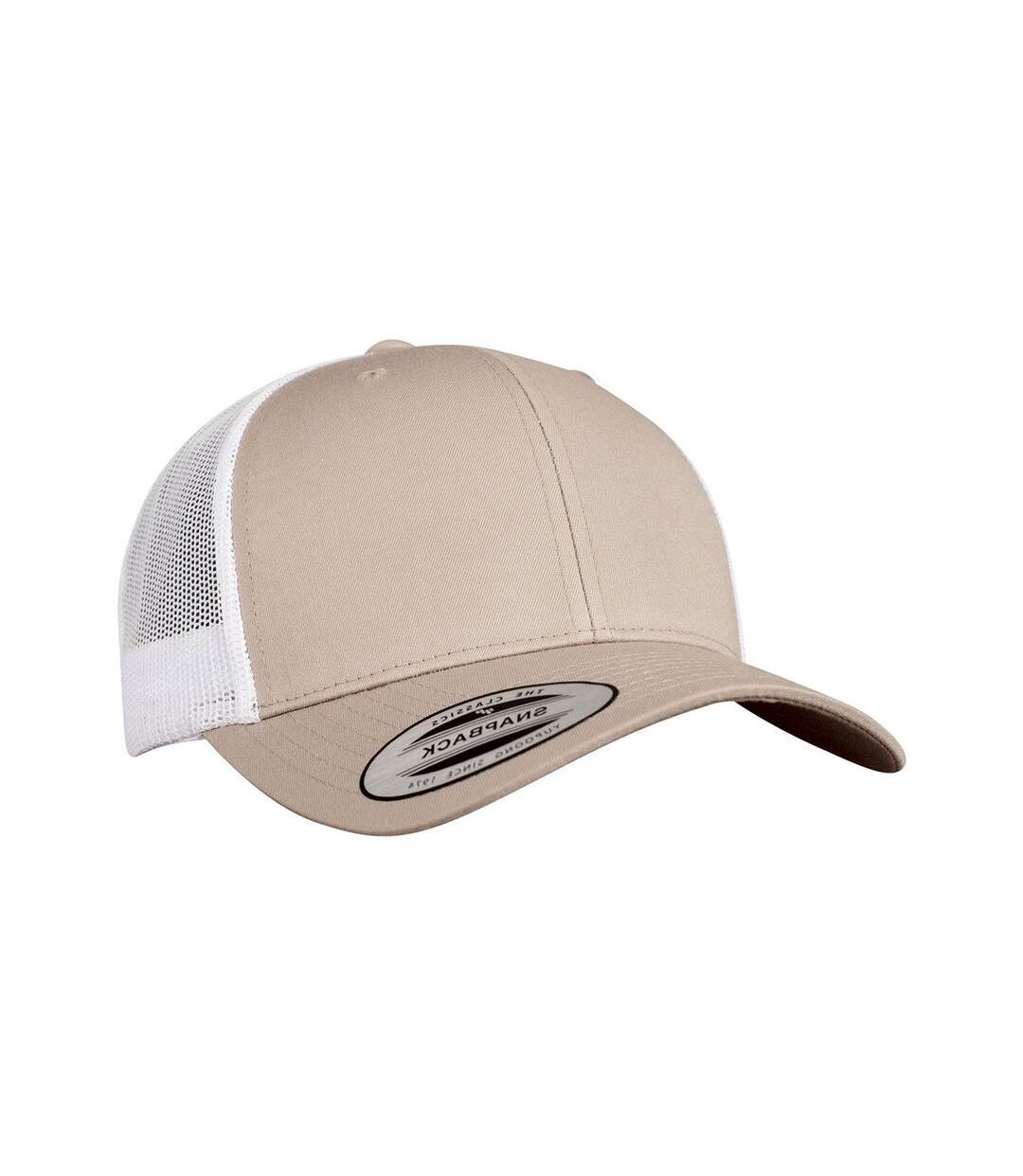 Casquette trucker retro adulte kaki / blanc Flexfit-2