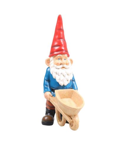 Gnome de jardin 20 cm Brouette