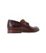 Mens Russo Buckle Leather Loafers Burnt Brown Base London-2