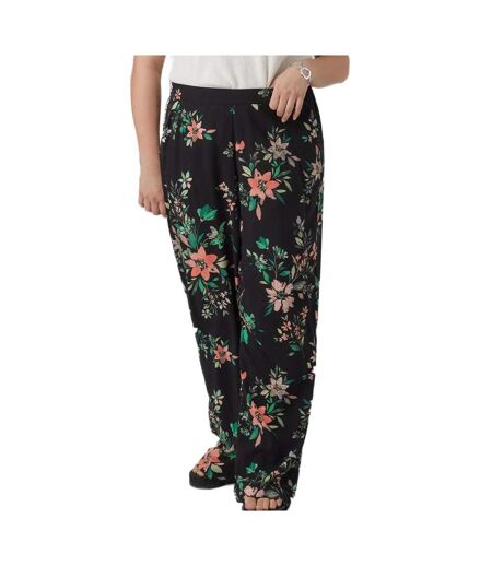 Pantalon Noir à fleurs Femme Vero Moda Curve Easy Hw Wide - 46