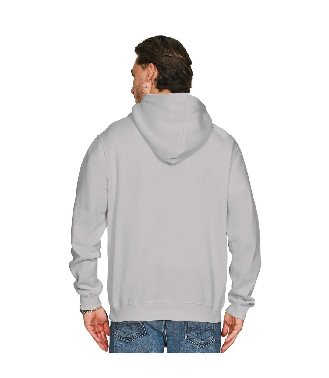 Mens Core Ringspun Cotton Hoodie Lunar Grey Casual Classics-3