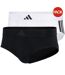 Pack Of 2  Mens Plain Briefs  White Black Adidas-2