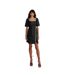 Womens/ladies Jacquard Party Shift Dress Black Lovedrobe-2