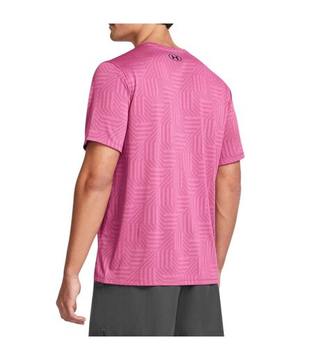 Mens Tech Geotessa Vent T-shirt Pink Under Armour