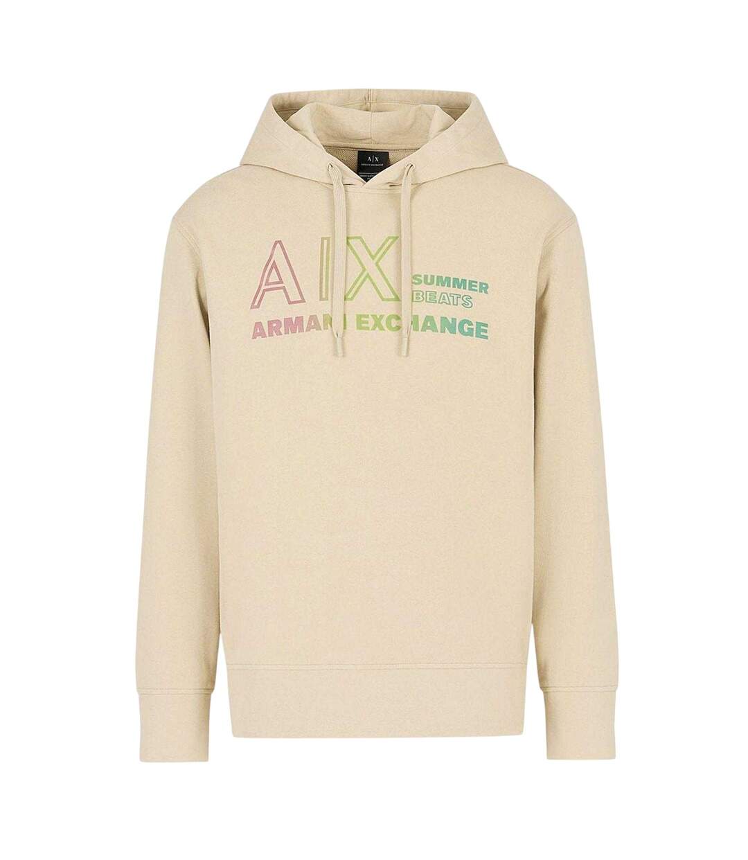 Mens Summer Beats Gradient Logo Hoodie Beige Armani Exchange-2
