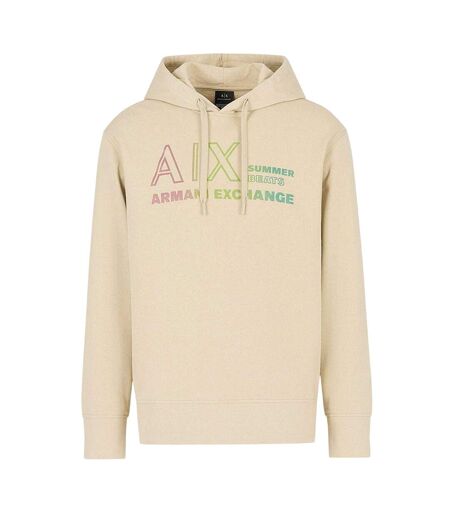 Mens Summer Beats Gradient Logo Hoodie Beige Armani Exchange
