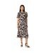 Womens/ladies geometric volume midi dress neutral Principles