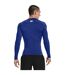 Mens Heatgear Base Layer Top Royal Blue White Under Armour-4