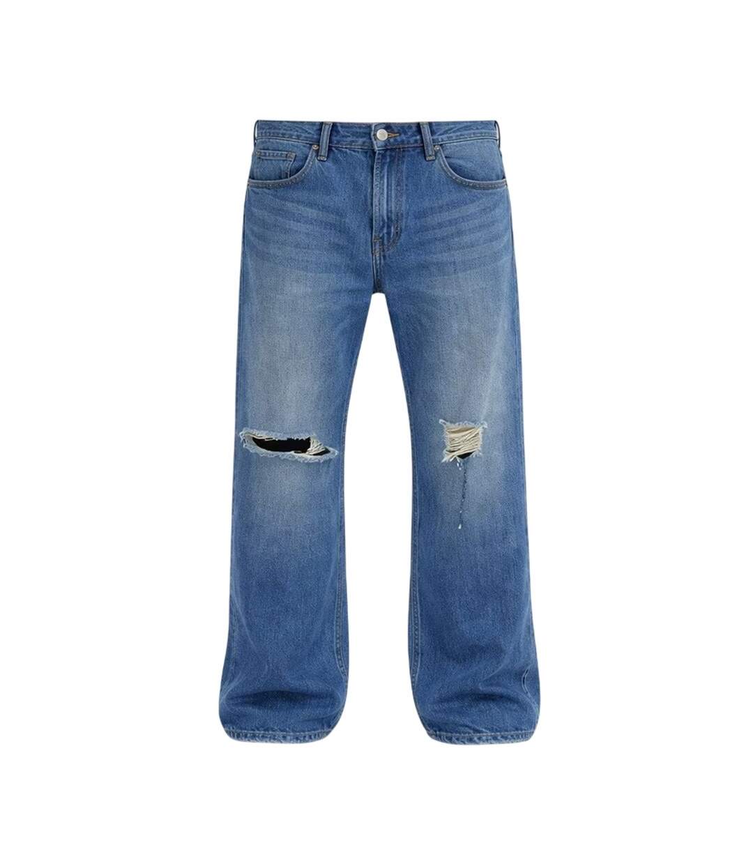 Jean Motif/style Déchiré Homme Bleu Moyen Firetrap-2