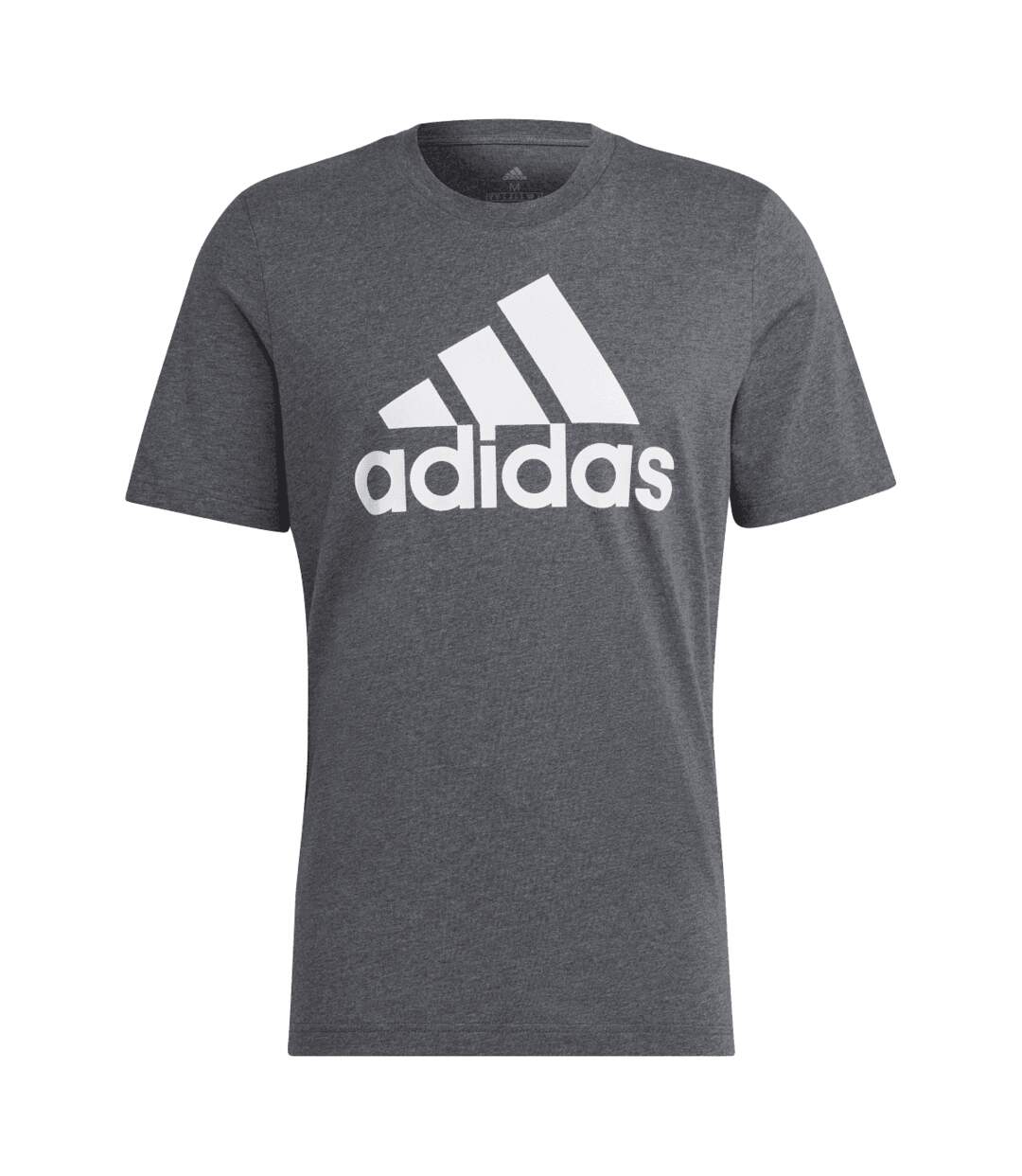 Mens Essentials Big Logo Single Jersey T-shirt Grey Adidas-1