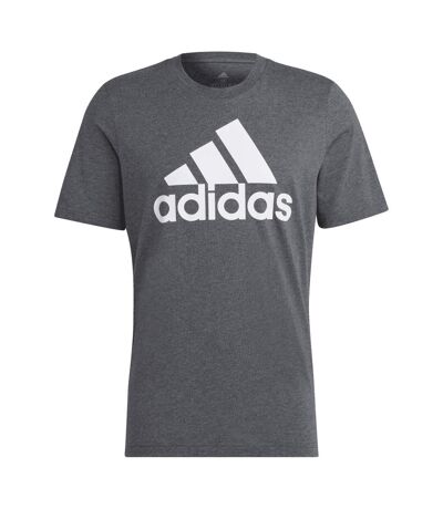 Mens Essentials Big Logo Single Jersey T-shirt Grey Adidas