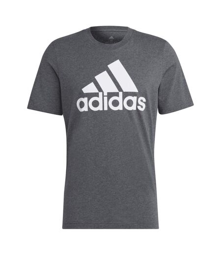 Mens Essentials Big Logo Single Jersey T-shirt Grey Adidas
