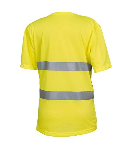 Mens hi-vis lightweight v neck t-shirt yellow Yoko