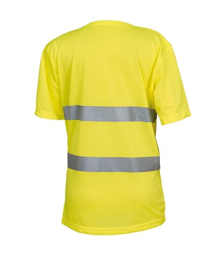 Mens hi-vis lightweight v neck t-shirt yellow Yoko