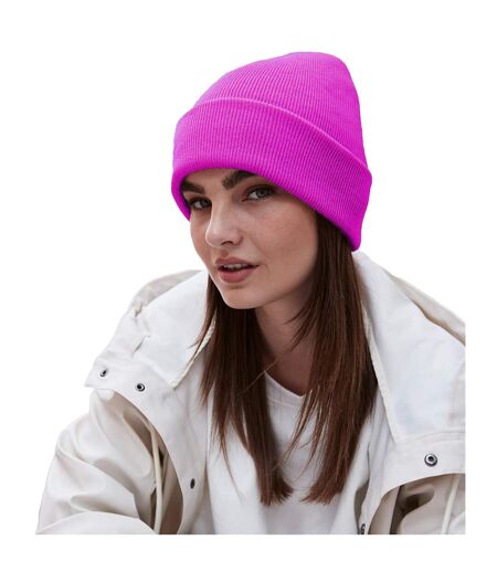Bonnet À Manchettes Original Pour Adultes, Unisexe Fuchsia Beechfield