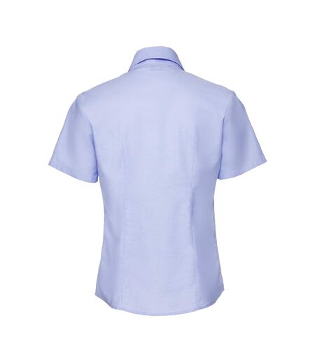 Russell Collection Womens/Ladies Oxford Short-Sleeved Shirt (Oxford Blue) - UTPC5910