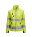 Womens/ladies Hi-vis Soft Shell Jacket Yellow Jobman-1
