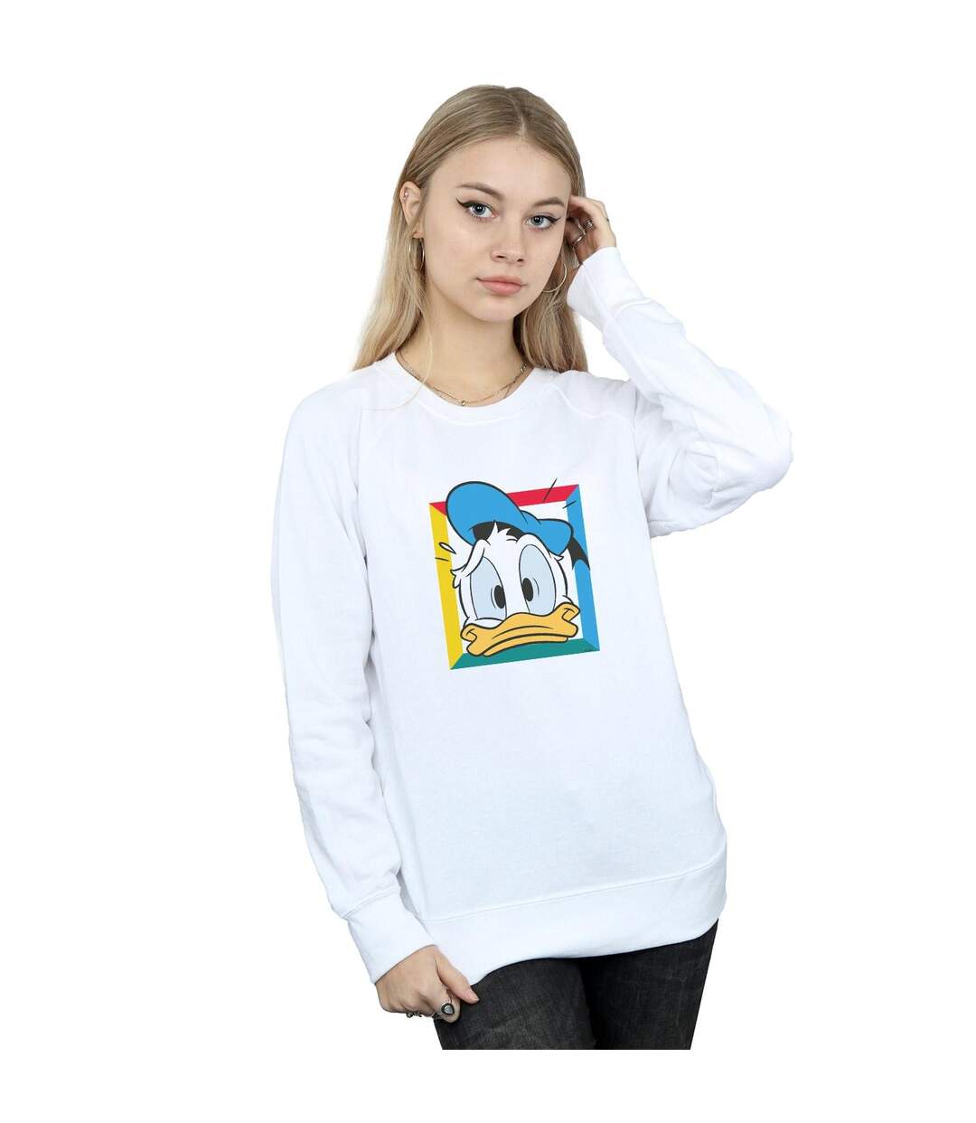 Disney Sweatshirt Donald Duck paniqué - Femmes/Ladies (Blanc) - UTBI27902-2
