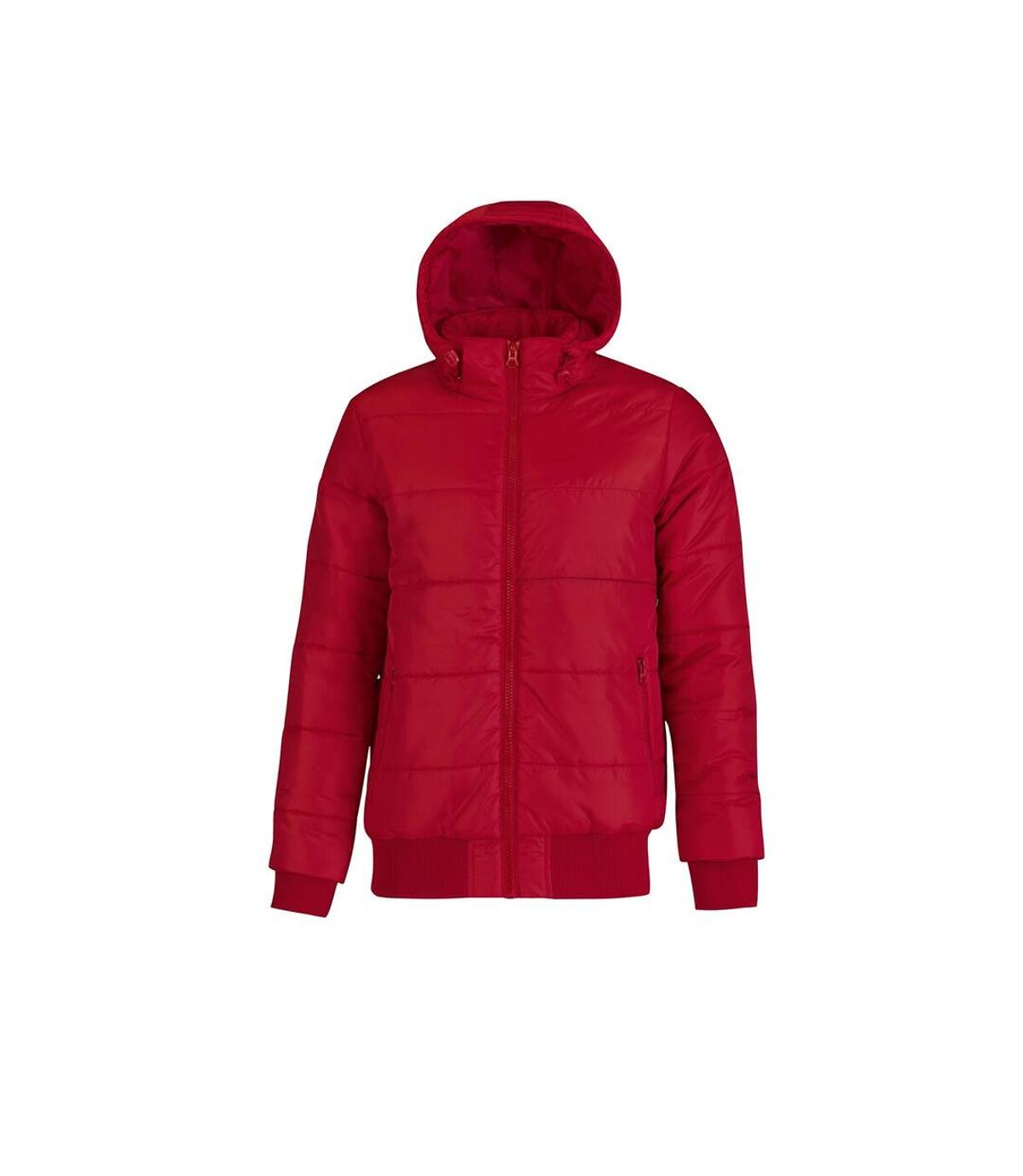 B&C Mens Superhood Padded Bomber Jacket (Red/ Black)